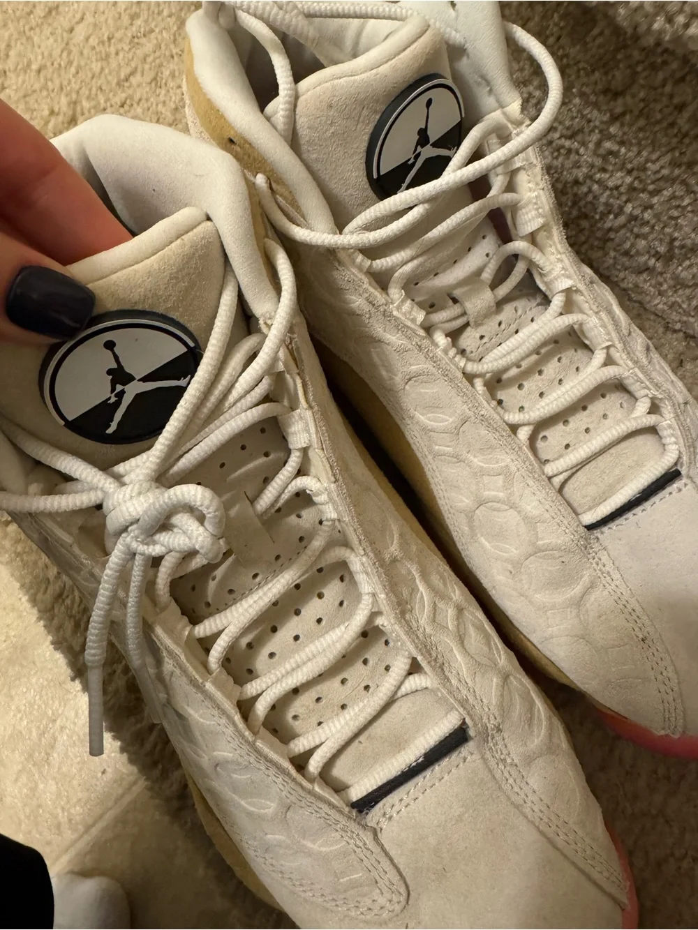 Jordan Men's Retro Sneakers in White and Tan